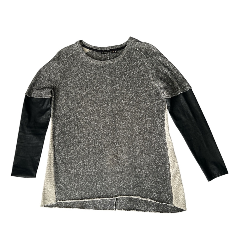 Berenice Mixed Material Boho Rocker Pullover Women’s Raw Edge Top M